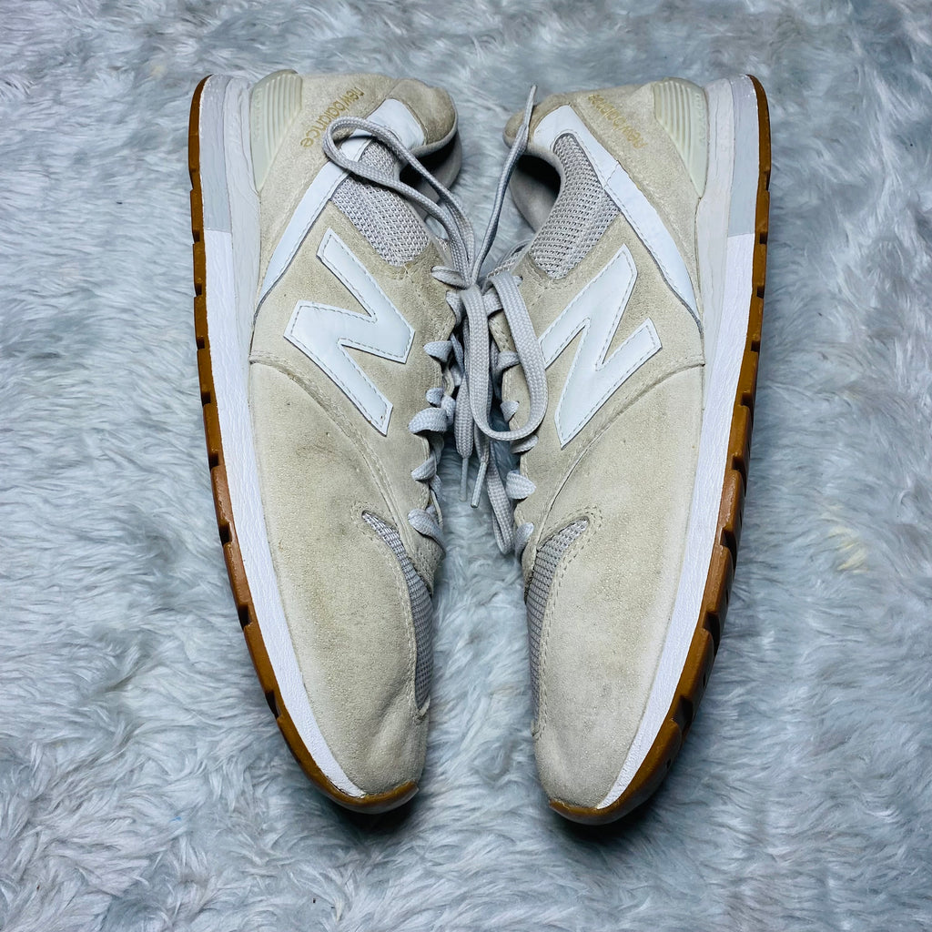 New Balance 996 Off-White Suede Gum Sole Sneakers (Size 45)