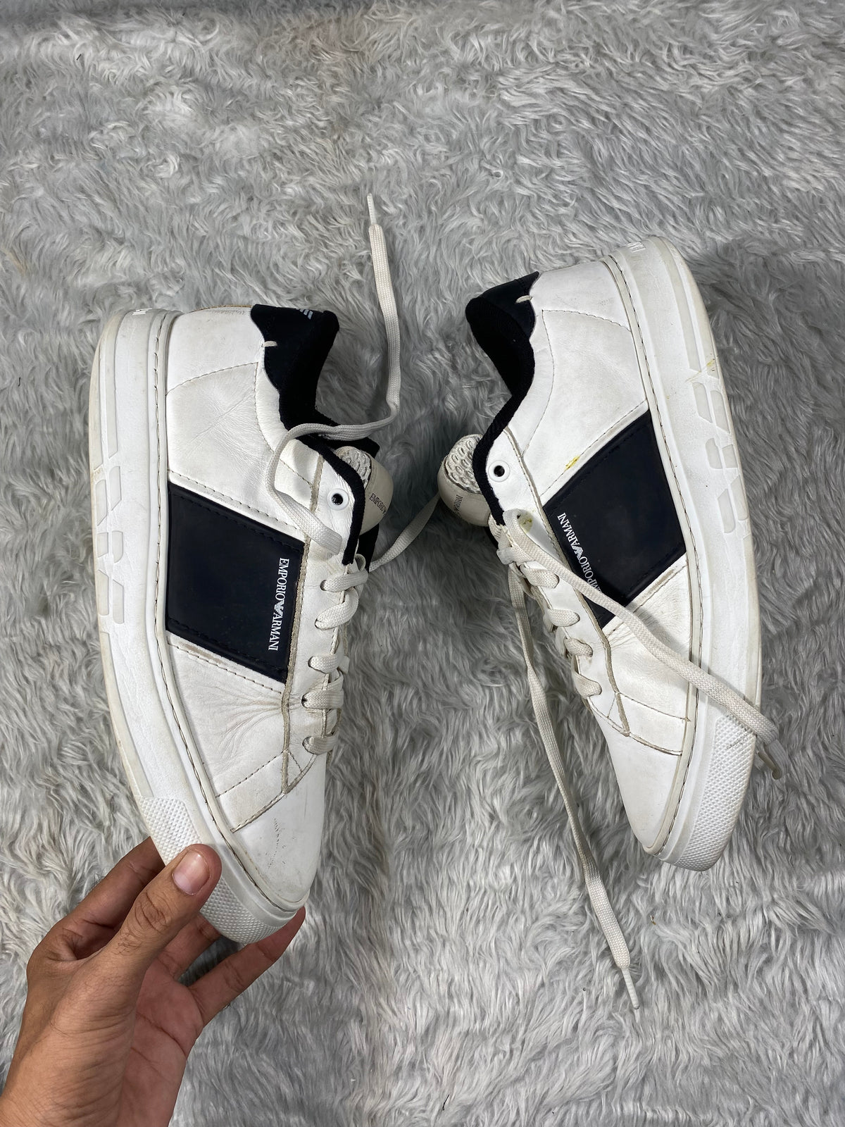 Emporio Armani Men's Leather Sneakers(Size 43)