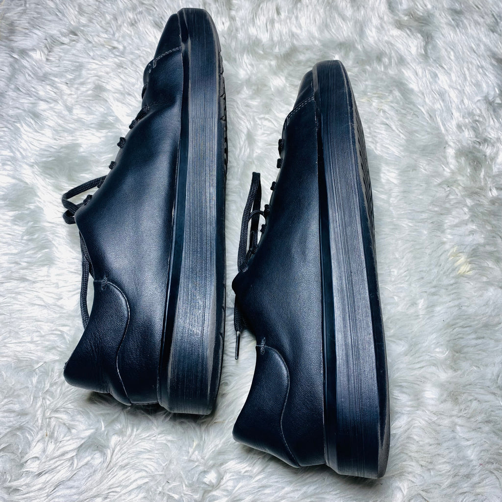 Geox Deiven Respira Black Leather Low-Top Sneakers(Size 43)