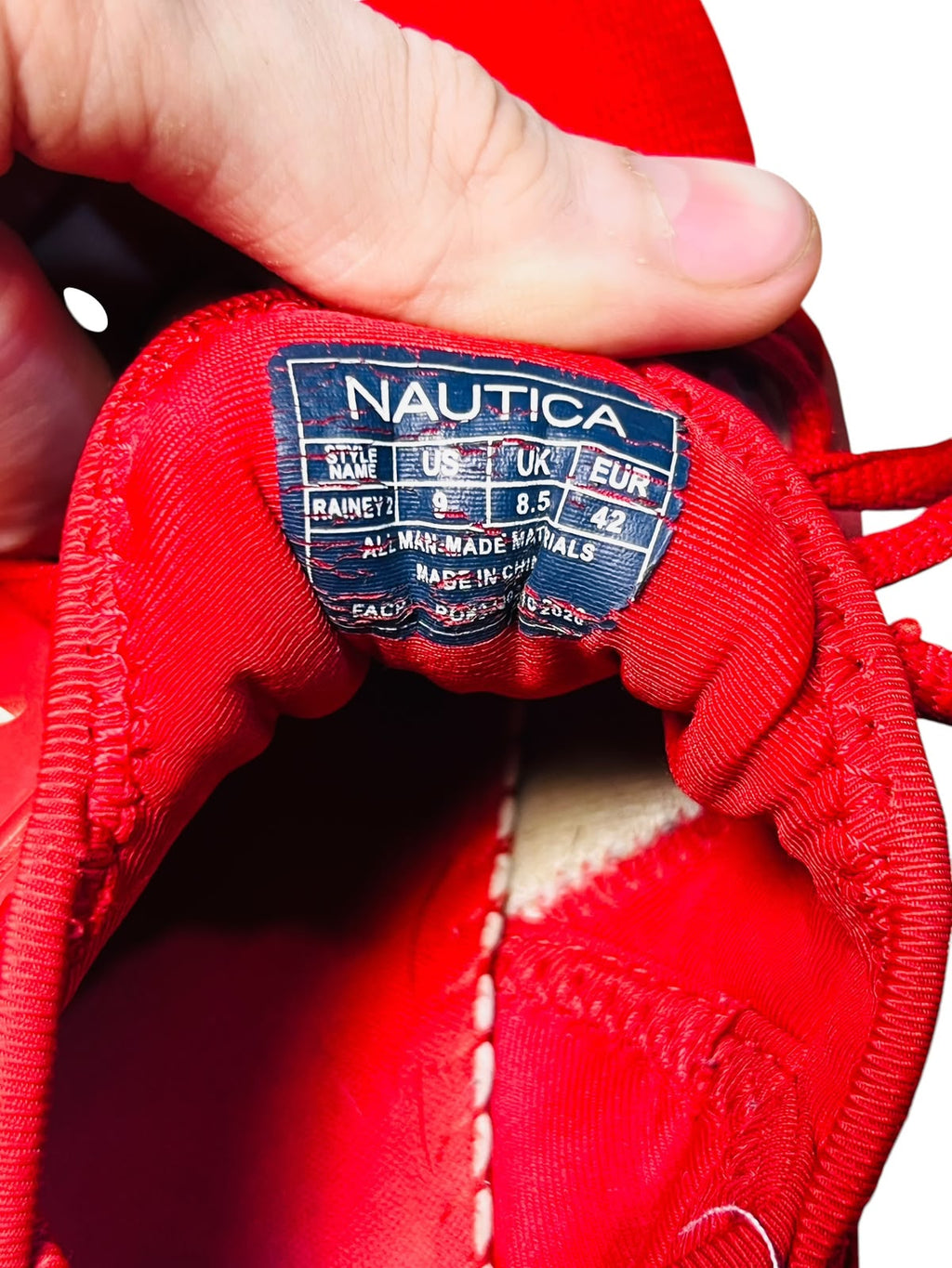 Nautica Rainey 2 Men's Red Knit Sneakers – US 9