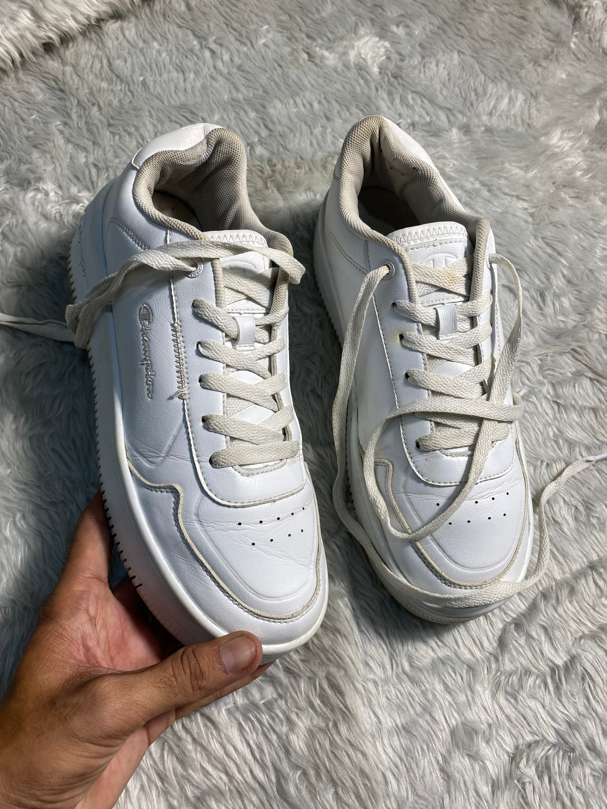 Champion Rebound Platform Low Sneakers – All White(Size 41)