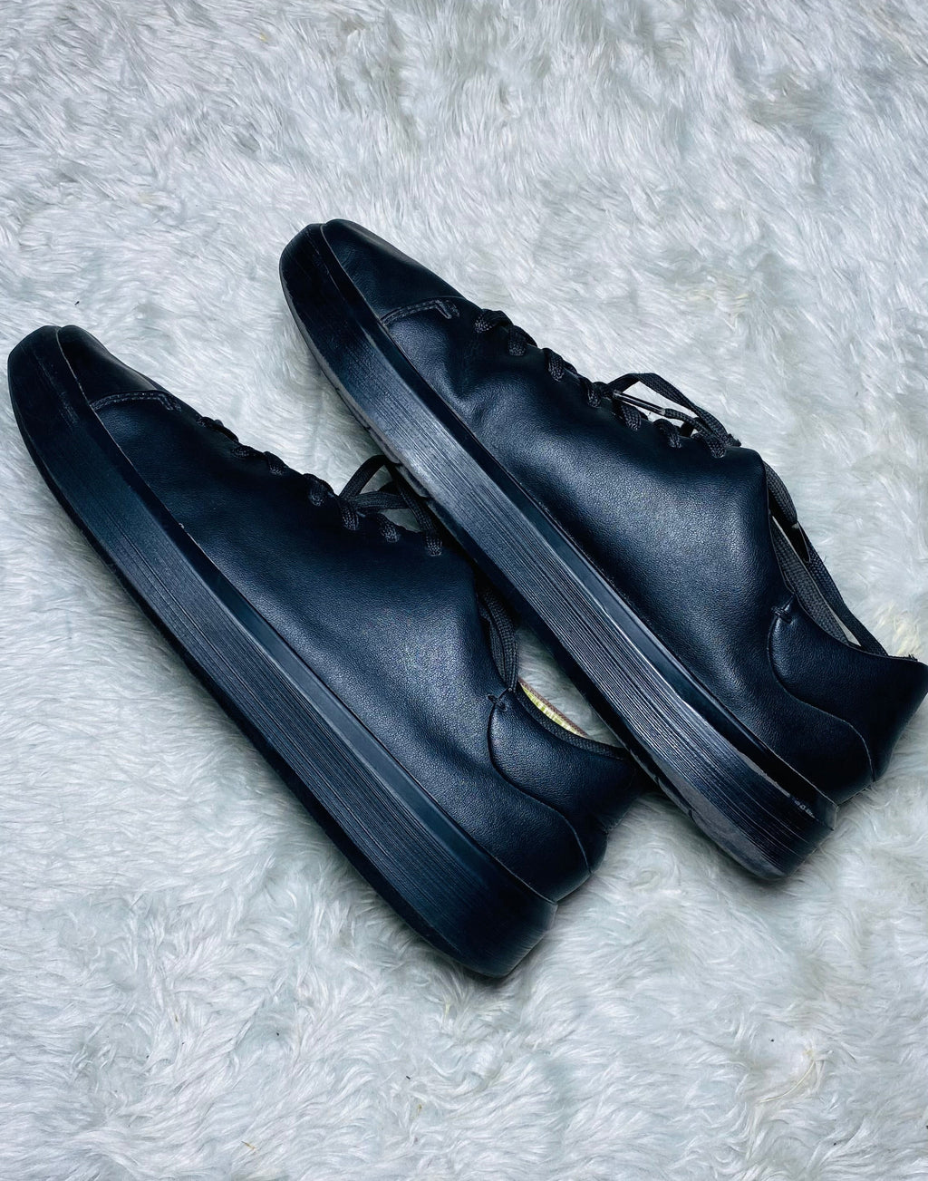Geox Deiven Respira Black Leather Low-Top Sneakers(Size 43)