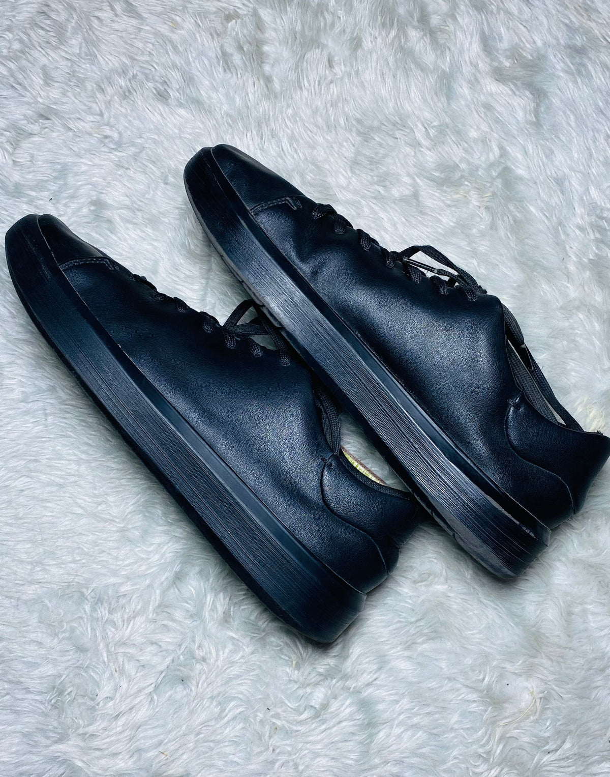 Geox Deiven Respira Black Leather Low-Top Sneakers(Size 43)